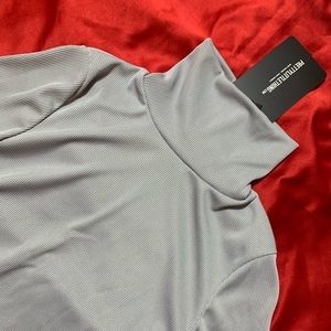 Grey ribbed bodysuit by PrettyLittleThing NWT